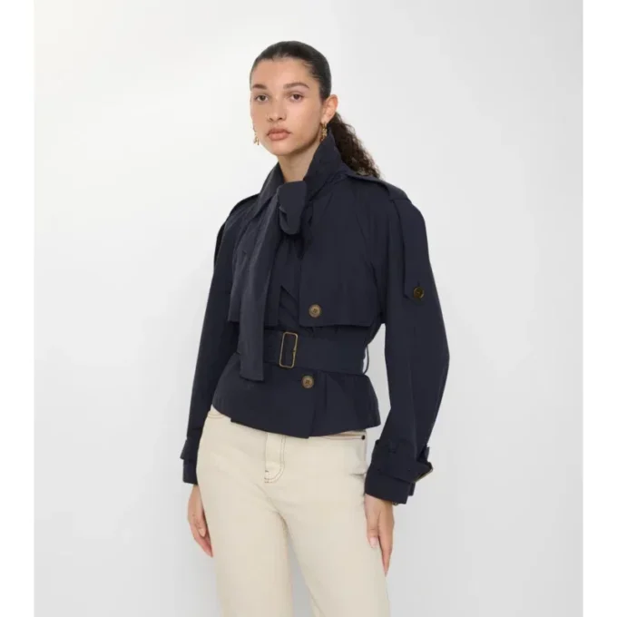 Gabardina corta de lona Trerose Trench Coat