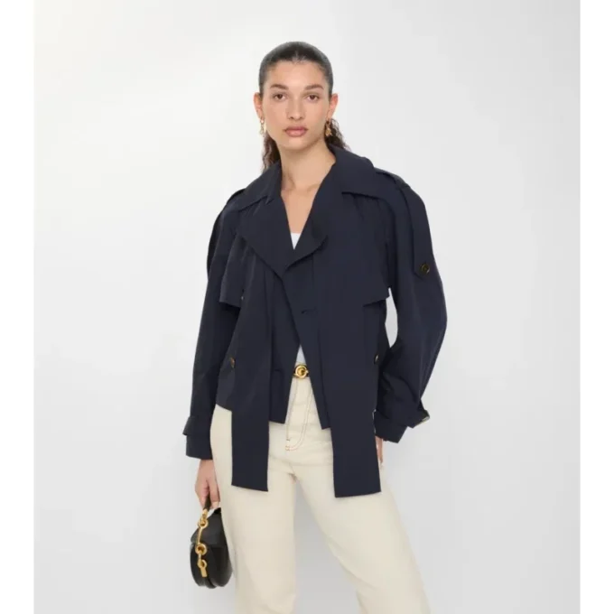 Gabardina corta de lona Trerose Trench Coat
