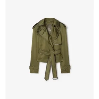 Gabardina corta de mezcla de nailon Trench Coat