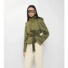 Gabardina corta de mezcla de nailon Trench Coat