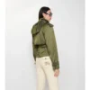Gabardina corta de mezcla de nailon Trench Coat