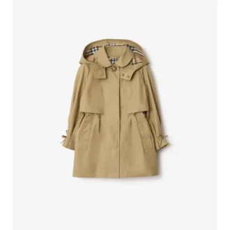 Gabardina de algodón con capucha