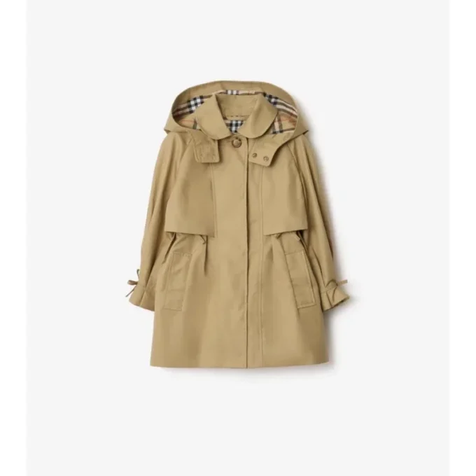 Gabardina de algodón con capucha