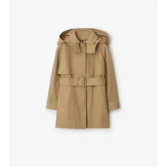 Gabardina de algodón con capucha