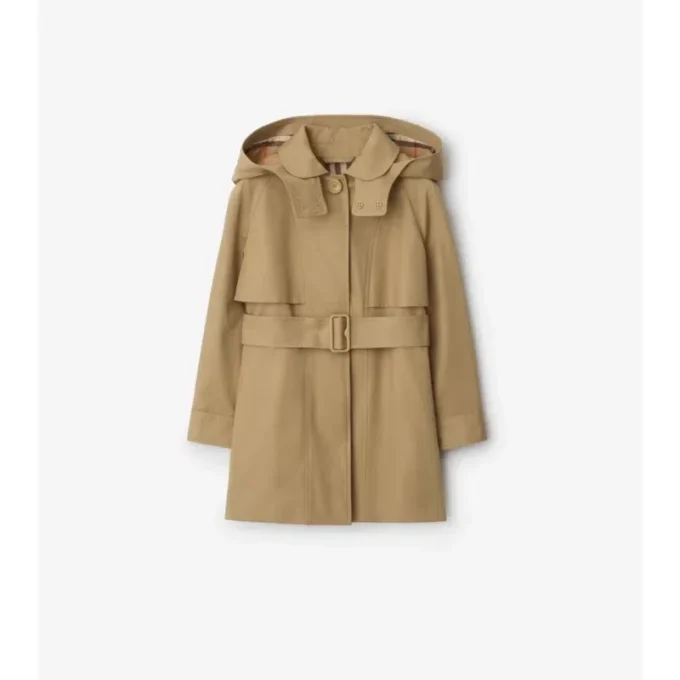 Gabardina de algodón con capucha