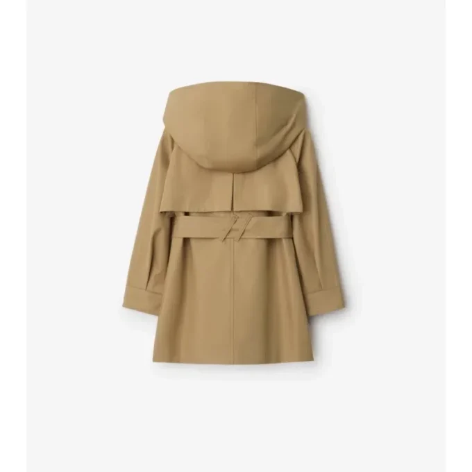 Gabardina de algodón con capucha