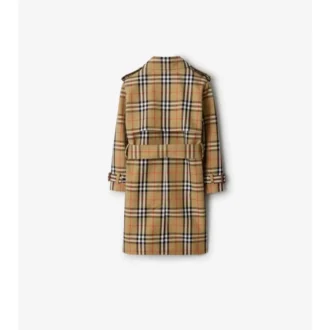 Gabardina de sarga de algodón con estampado de cuadros