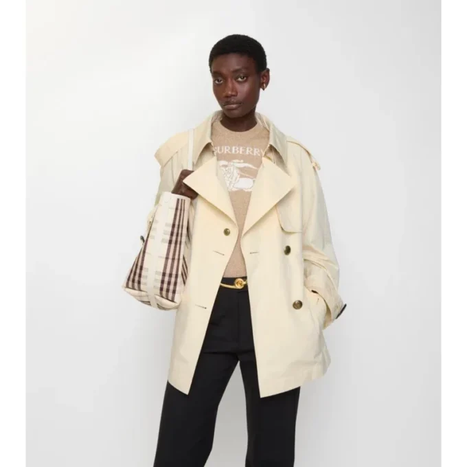 Gabardina Fitzrovia corta de algodón ligero Trench Coat