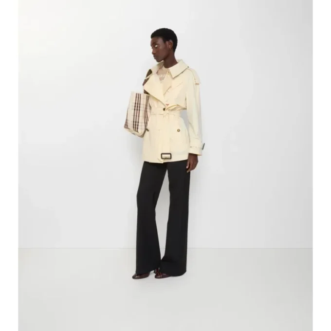 Gabardina Fitzrovia corta de algodón ligero Trench Coat