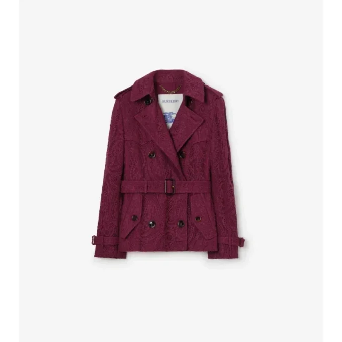 Gabardina Foxfield corta de encaje con estampado de cachemira