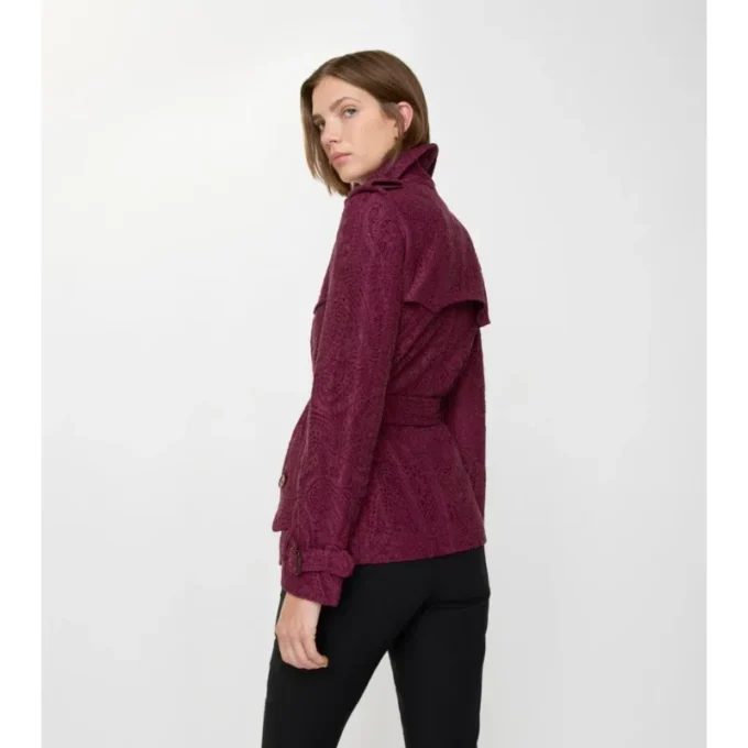 Gabardina Foxfield corta de encaje con estampado de cachemira
