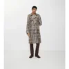 Gabardina Foxfield larga con efecto rafia y estampado de cuadros