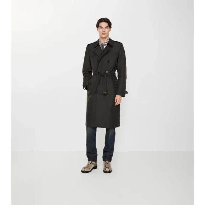 Gabardina Foxfield larga de mezcla de nailon con estampado geométrico
