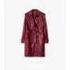 Gabardina Kensington de cuero de largo medio