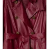 Gabardina Kensington de cuero de largo medio