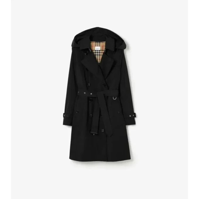 Gabardina Kensington de tafetán de largo medio