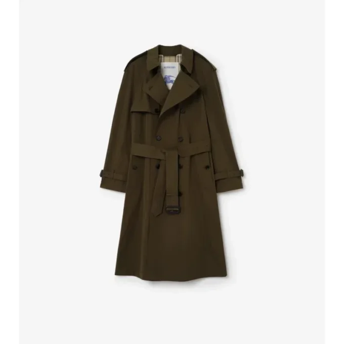 Gabardina larga de algodón ligero Trench Coat