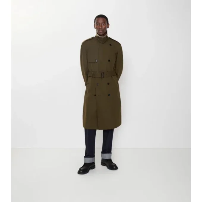 Gabardina larga de algodón ligero Trench Coat