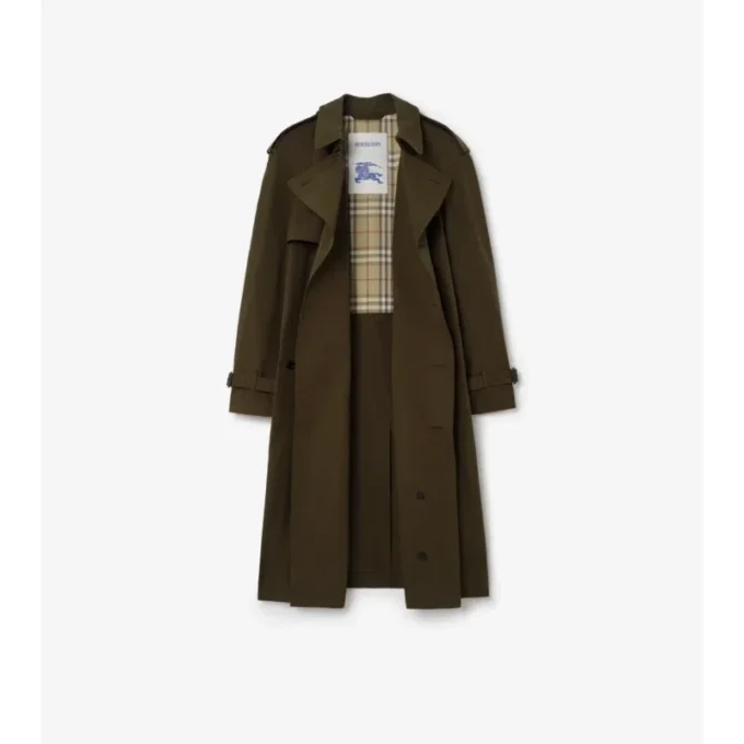 Gabardina larga de algodón ligero Trench Coat