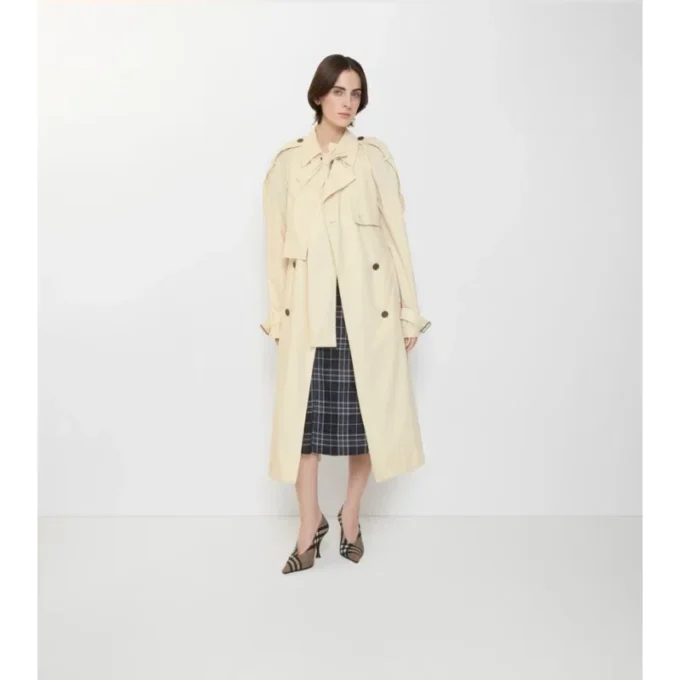 Gabardina larga de lona Trerose Trench Coat