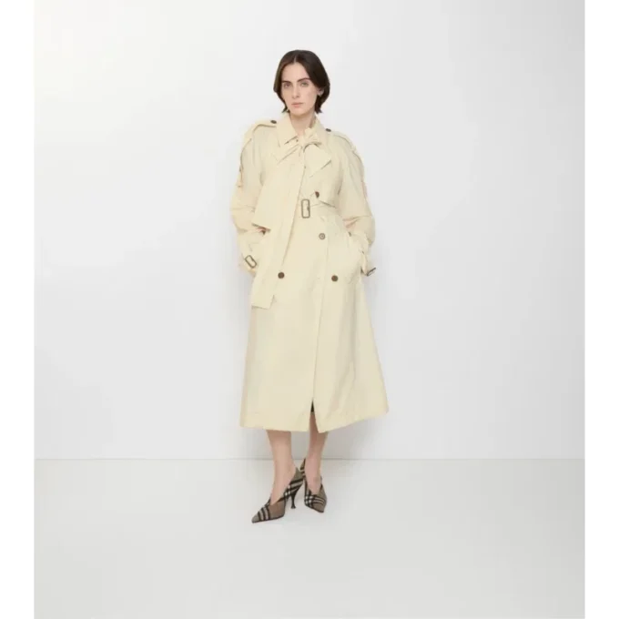 Gabardina larga de lona Trerose Trench Coat