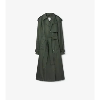 Gabardina larga de nailon con capucha