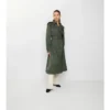 Gabardina larga de nailon con capucha