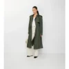 Gabardina larga de nailon con capucha