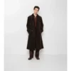 Gabardina larga de pana Trench Coat