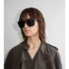 Gafas de sol cuadradas con estampado de cuadros en relieve