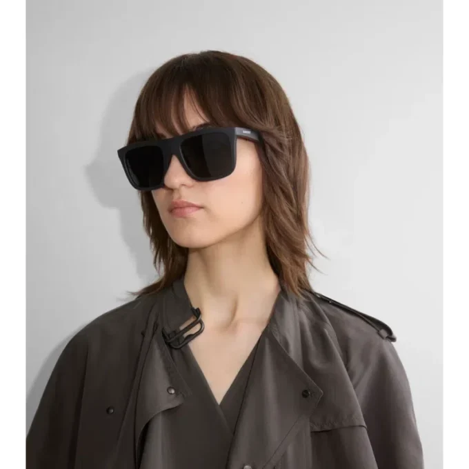 Gafas de sol cuadradas con estampado de cuadros en relieve