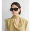 Gafas de sol cuadradas con estampado de cuadros en relieve