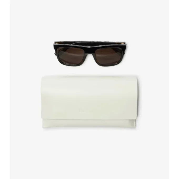 Gafas de sol cuadradas con estampado de cuadros en relieve