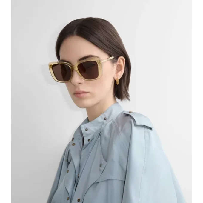 Gafas de sol cuadradas con estampado de cuadros tubulares