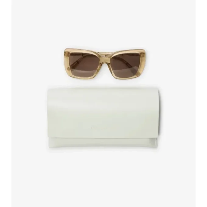 Gafas de sol cuadradas con estampado de cuadros tubulares