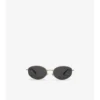 Gafas de sol ovaladas con diseño de cuadros metálicos