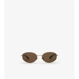 Gafas de sol ovaladas con diseño de cuadros metálicos
