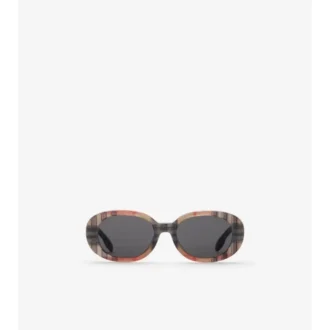 Gafas de sol ovaladas con estampado de cuadros