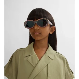 Gafas de sol ovaladas con estampado de cuadros