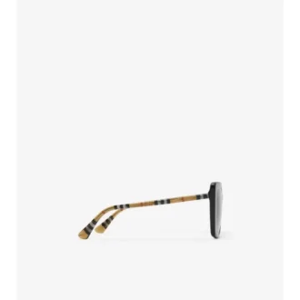 Gafas de sol oversize con montura cuadrada a cuadros