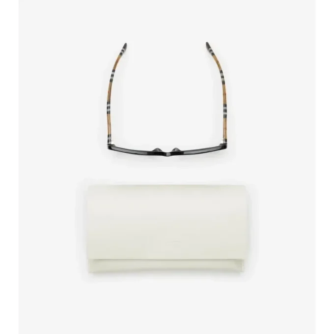 Gafas de sol oversize con montura cuadrada a cuadros