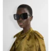 Gafas de sol polarizadas con montura cuadrada y estampado Tubular Check