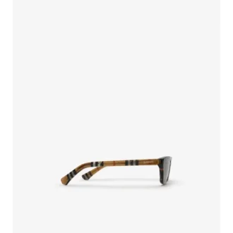 Gafas de sol rectangulares con estampado de cuadros degradado