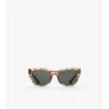 Gafas de sol redondas con estampado de cuadros