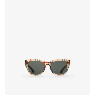 Gafas de sol redondas con estampado de cuadros