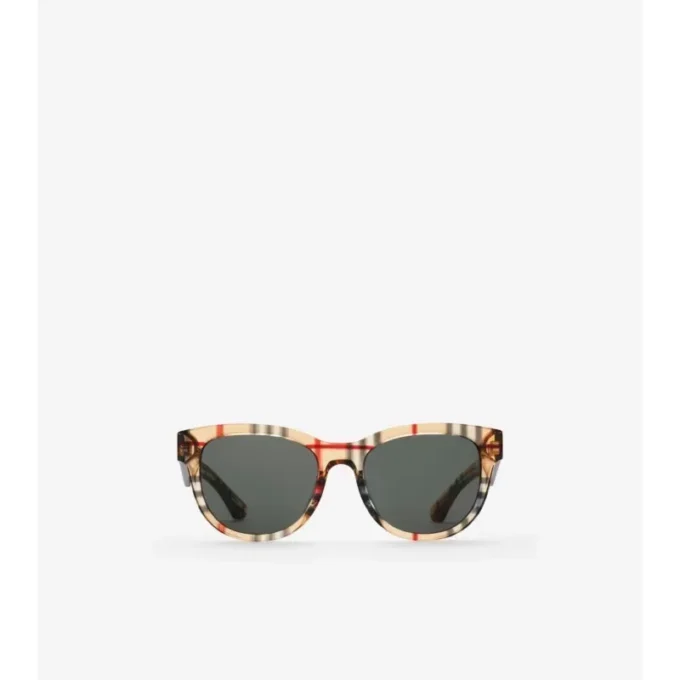 Gafas de sol redondas con estampado de cuadros