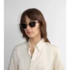 Gafas de sol redondas con estampado de cuadros