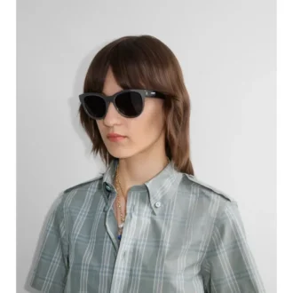 Gafas de sol redondas con estampado de cuadros