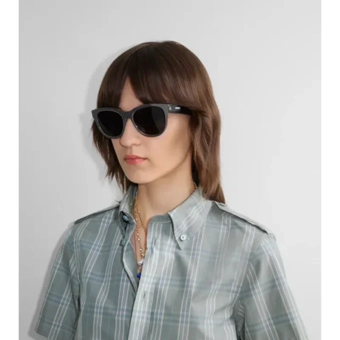 Gafas de sol redondas con estampado de cuadros