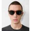 Gafas de sol redondas con estampado de cuadros